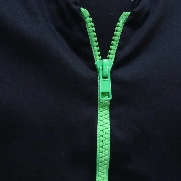 Naracamicie Black & Green Zipper Top Medium Long Sleeve - Picture 3 of 10